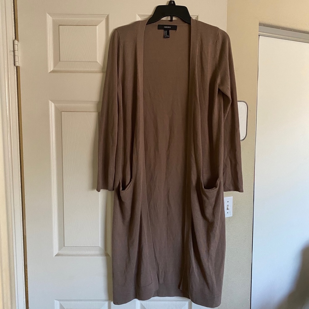 Forever 21 Longline Cardigan M with pockets
